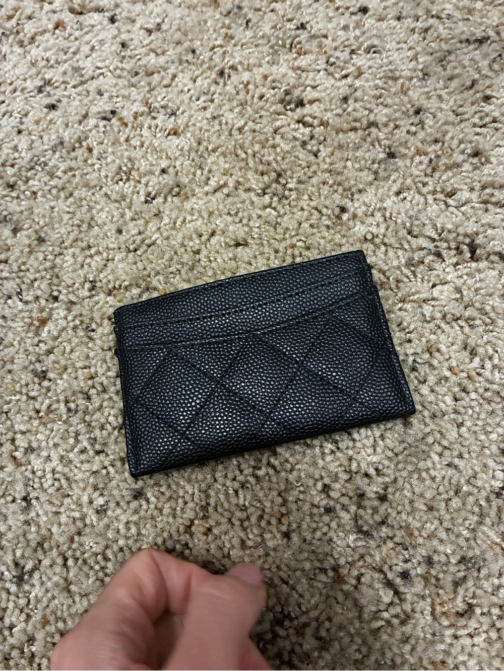 Stylish Black Quilted Leather Card Holder - Picture 2 of 3
